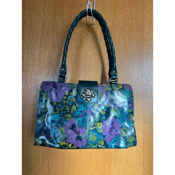 Patricia Nash Rosina Blue Nature Satchel, handbag. - Picture 3 of 9